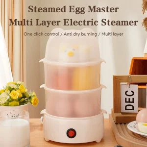 3 Layer Egg Boiler Egg Steamer Automatic Power Off Multi function Egg Steamer