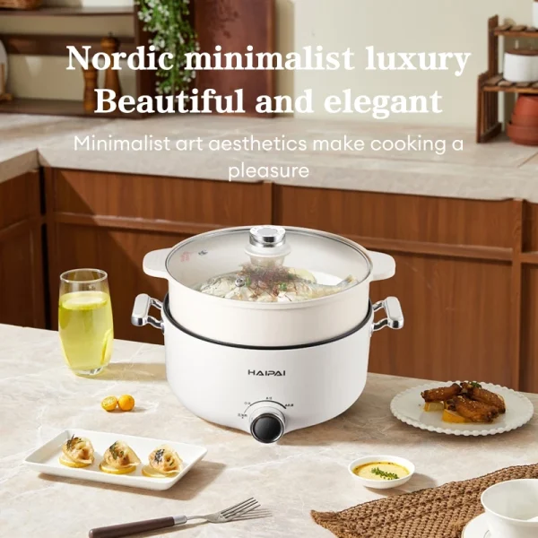 cn-11134207-820l4-mjnjb2xy524kf0.webp HAIPAI 4L Multifunctional Electric Cooker with Steaming and Boiling Functions